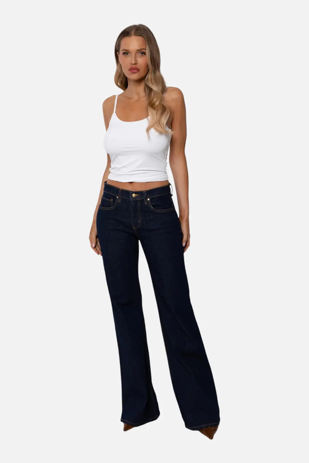 Rudes Denim Women's Grace Mid Rise Jean In Indigo 4