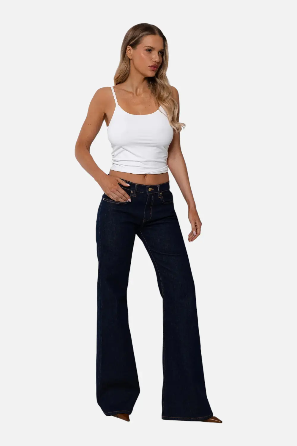 Rudes Denim Women's Grace Mid Rise Jean In Indigo 1