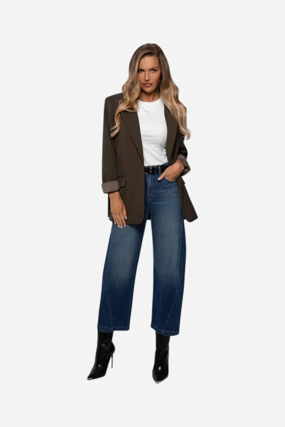 Rudes Denim The Gail Barrel Jean In Jade Blue 2