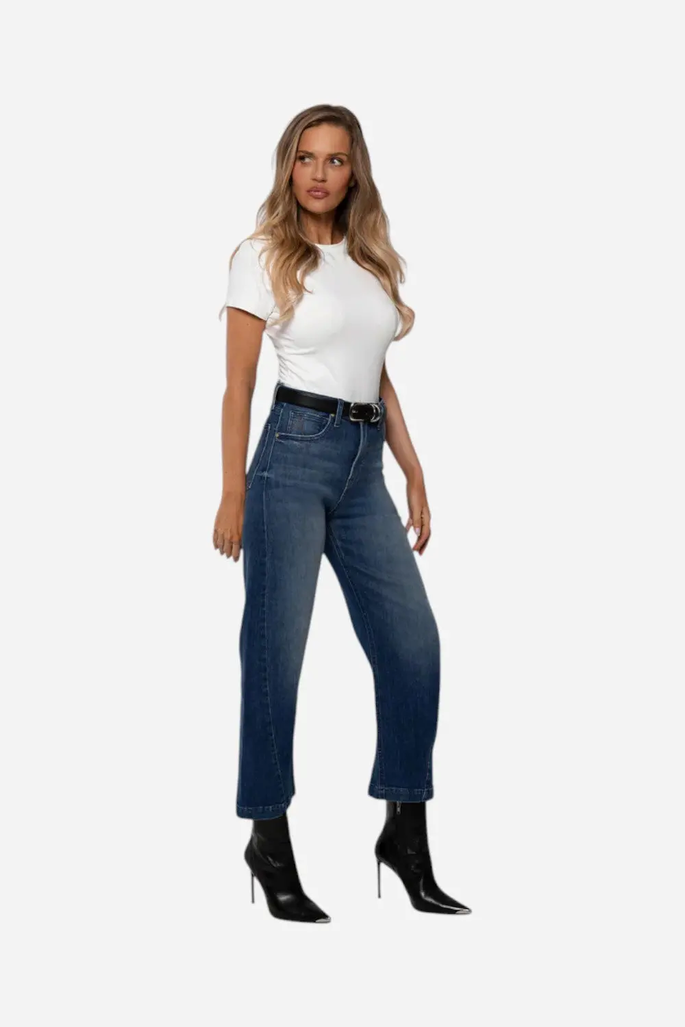 Rudes Denim The Gail Barrel Jean In Jade Blue 3
