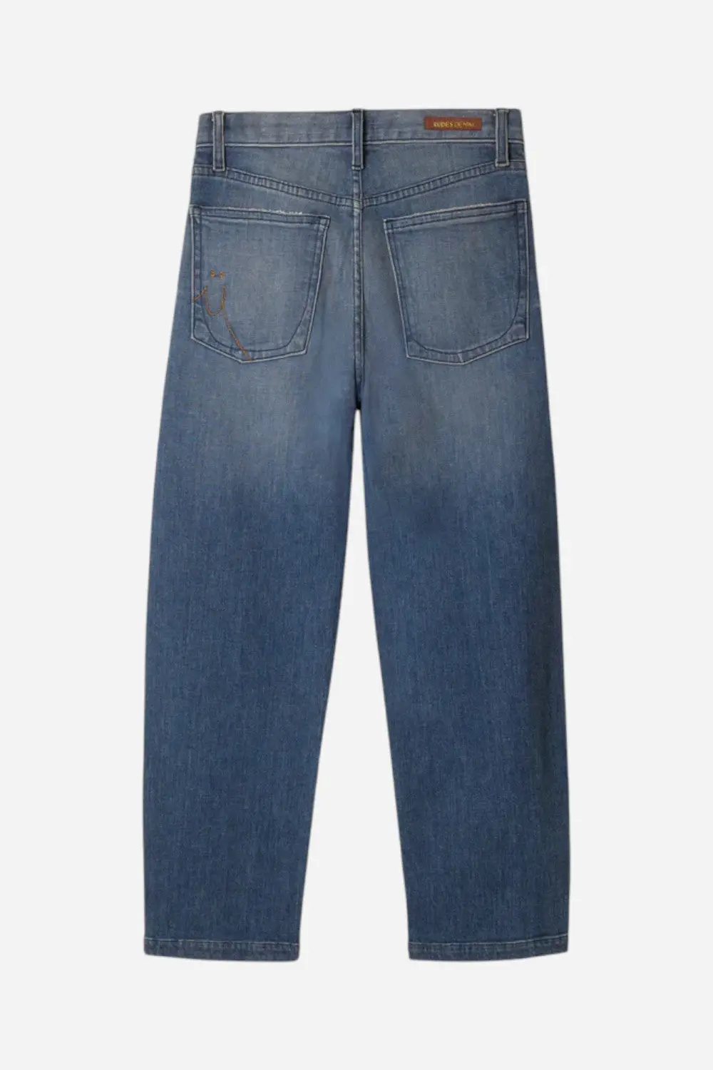 Rudes Denim The Gail Barrel Jean In Jade Blue 5
