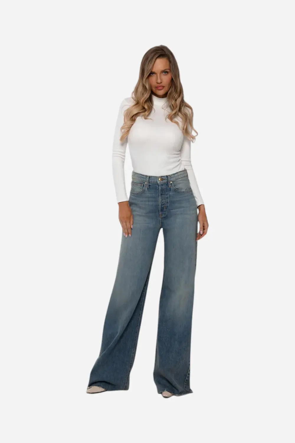 Rudes Denim The Phoenix Wide Leg In Sapphire Blue 1