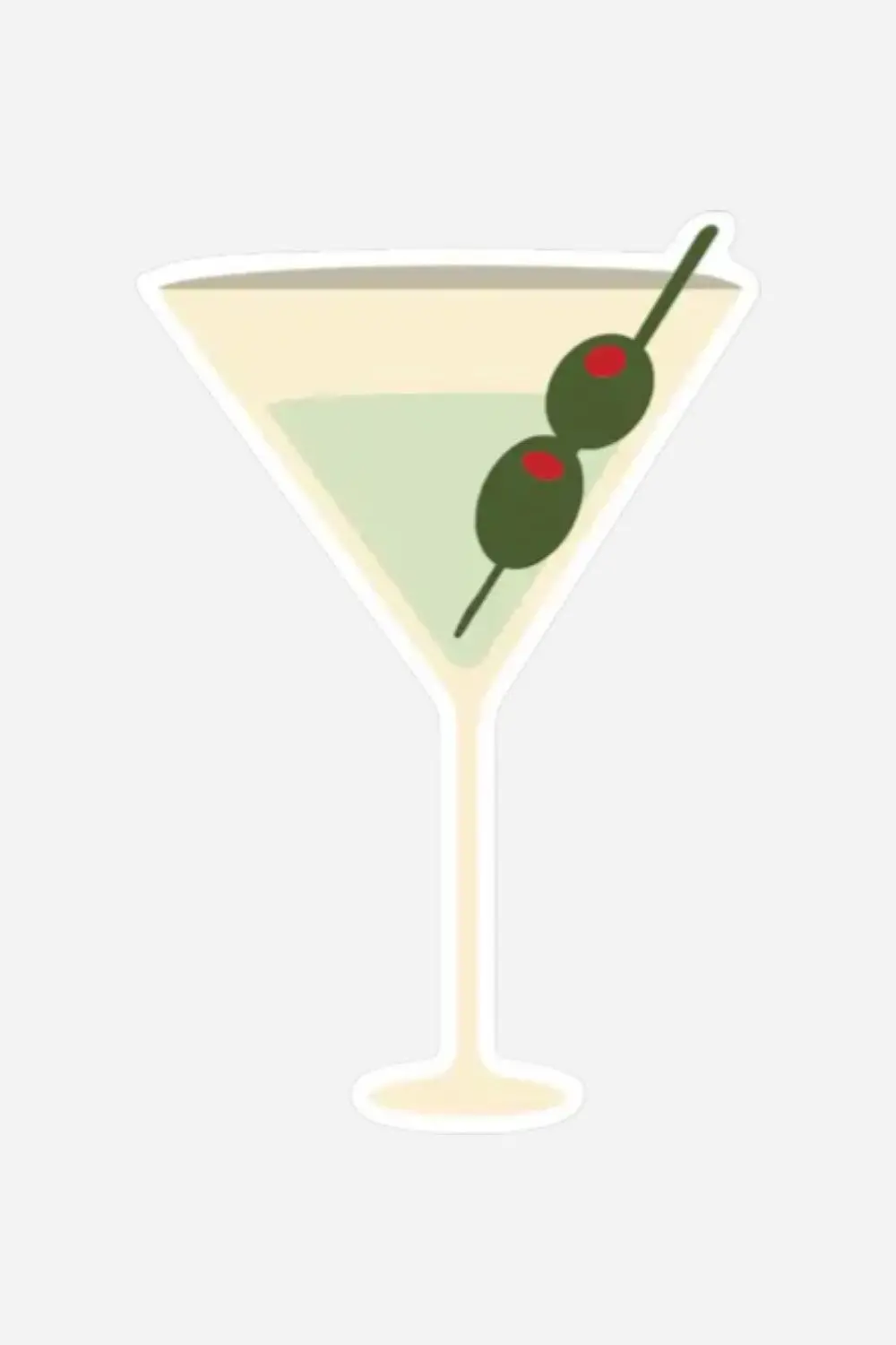 Ruff House Print Shop Martini Glass Sticker 1