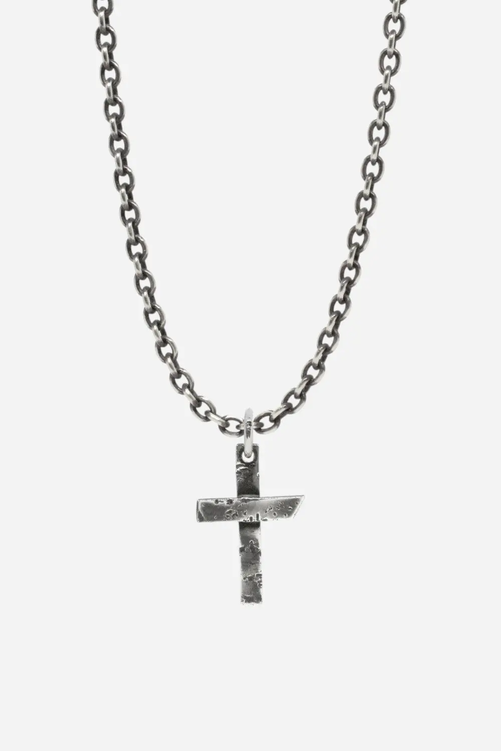 Kenton Michael Rustic Sterling Silver Cross Chain Necklace 1
