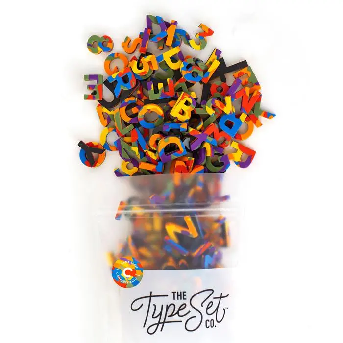 Soft Magnetic Letters 1" Sans Serif Rainbow Confetti Chic 1