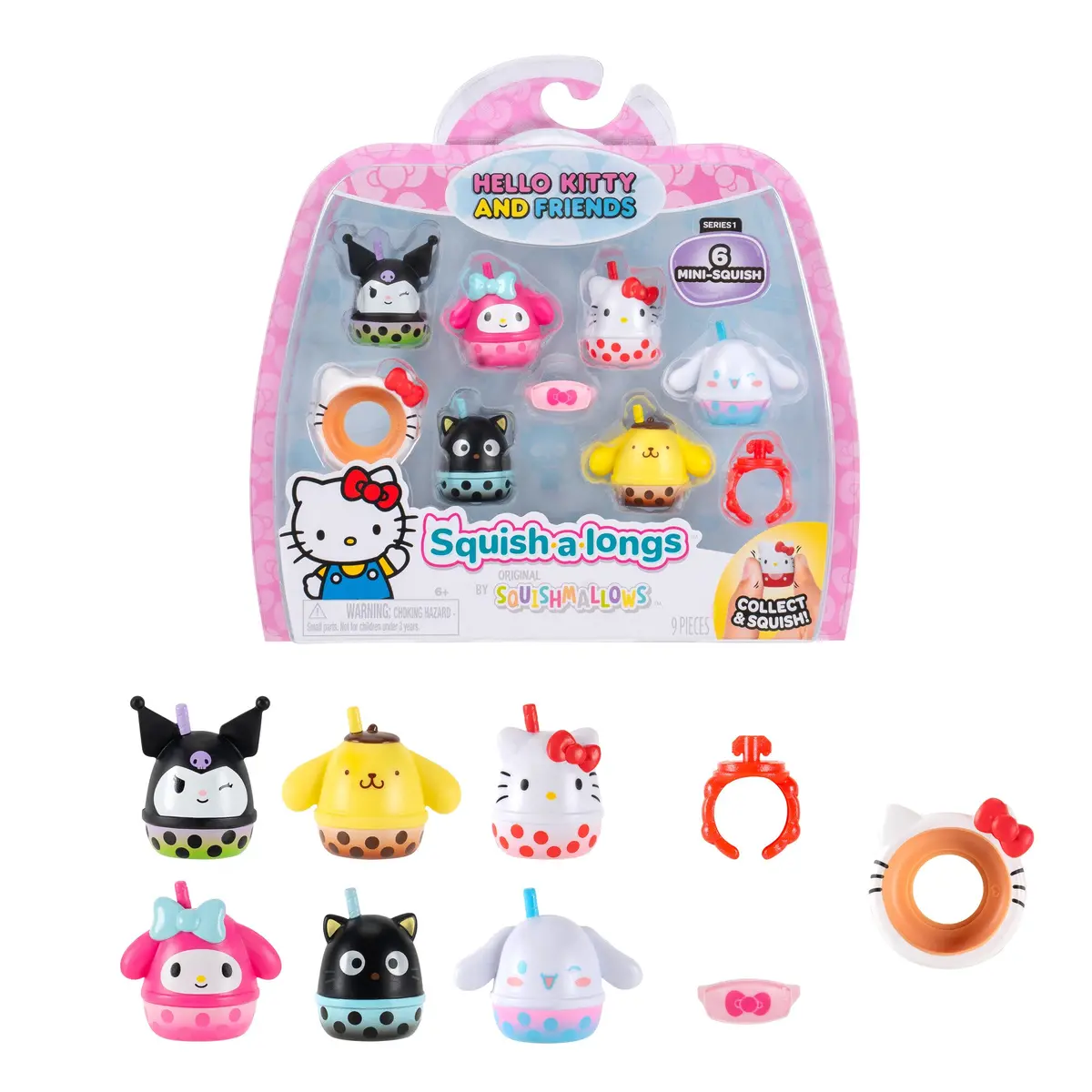 Squish-A-Longs Hello Kitty And Friends Boba 6-Pack 1