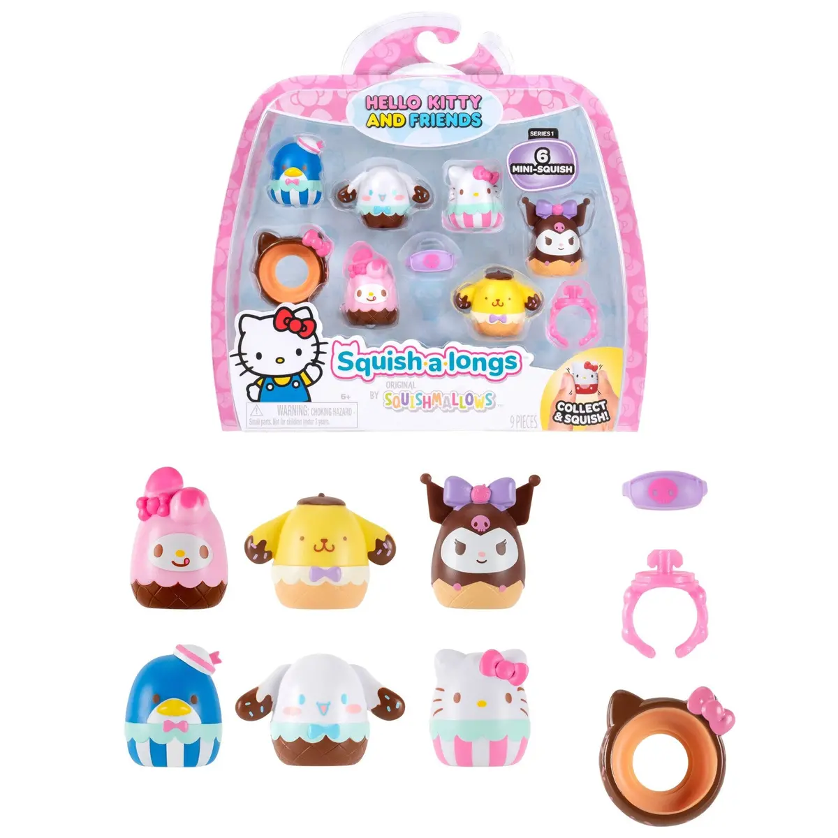 Squish-A-Longs Hello Kitty And Friends Ice Cream 6-Pack 1