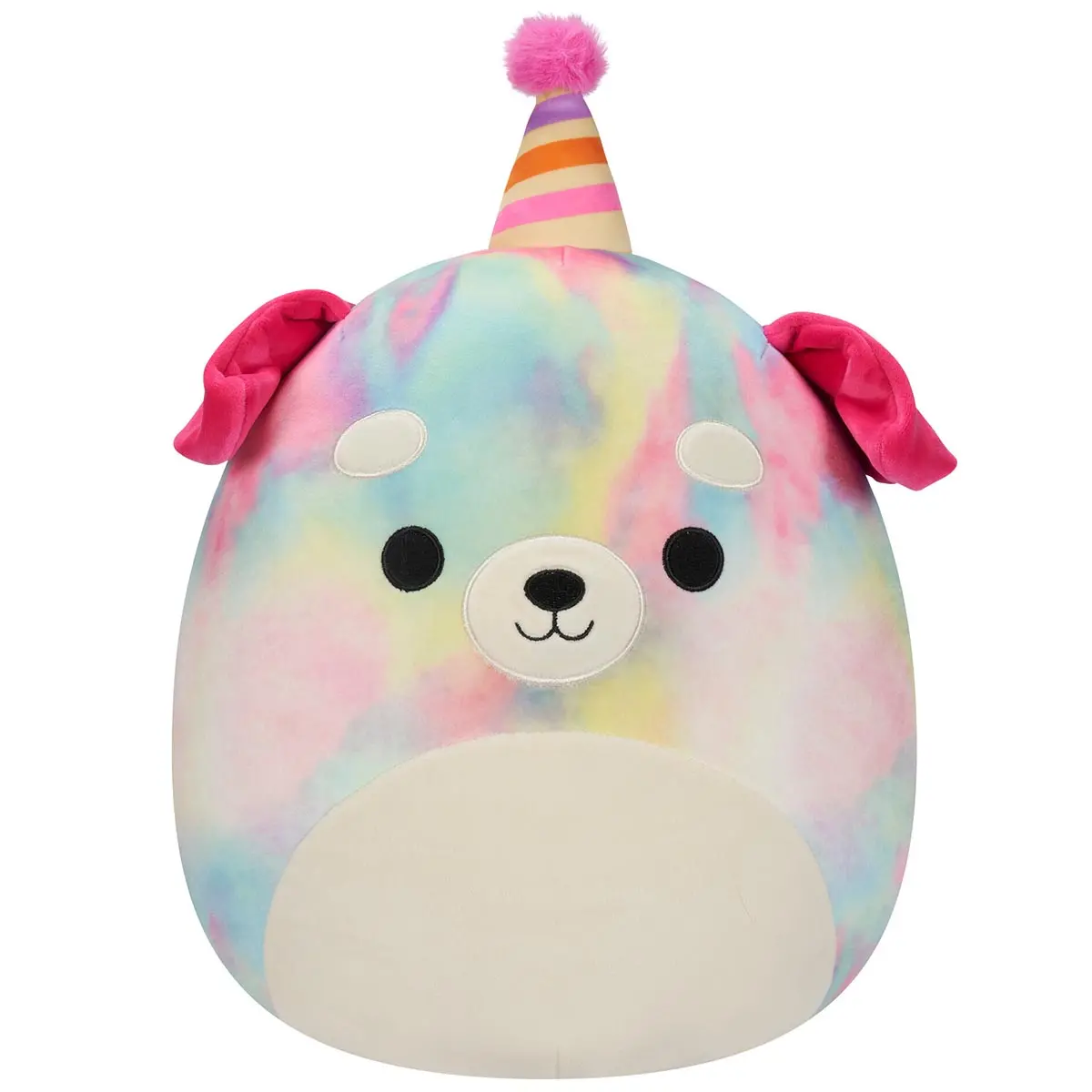 12-Inch Delenne The Rainbow Tie-Dye Dog With Party Hat 1