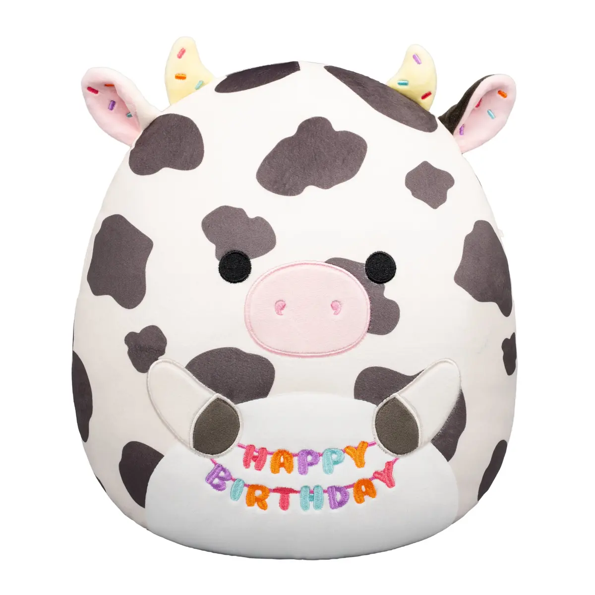 12-Inch Colin The Black And White Cow Holding Birthday Sign 1