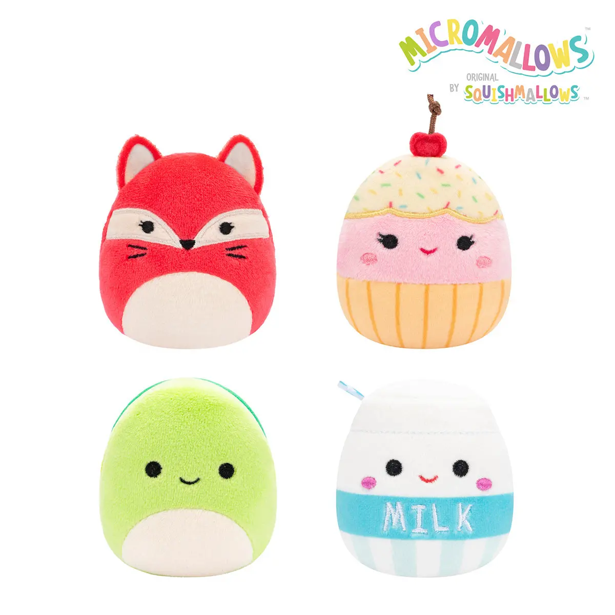 Micromallows 4-Pack - Fifi Fox, Henry Turtle, Melly Milk Carton, Clara Cupcake 1