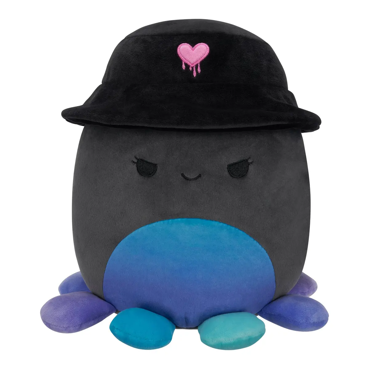 8-Inch Yoko The Charcoal Grey Octopus With Bucket Hat 1