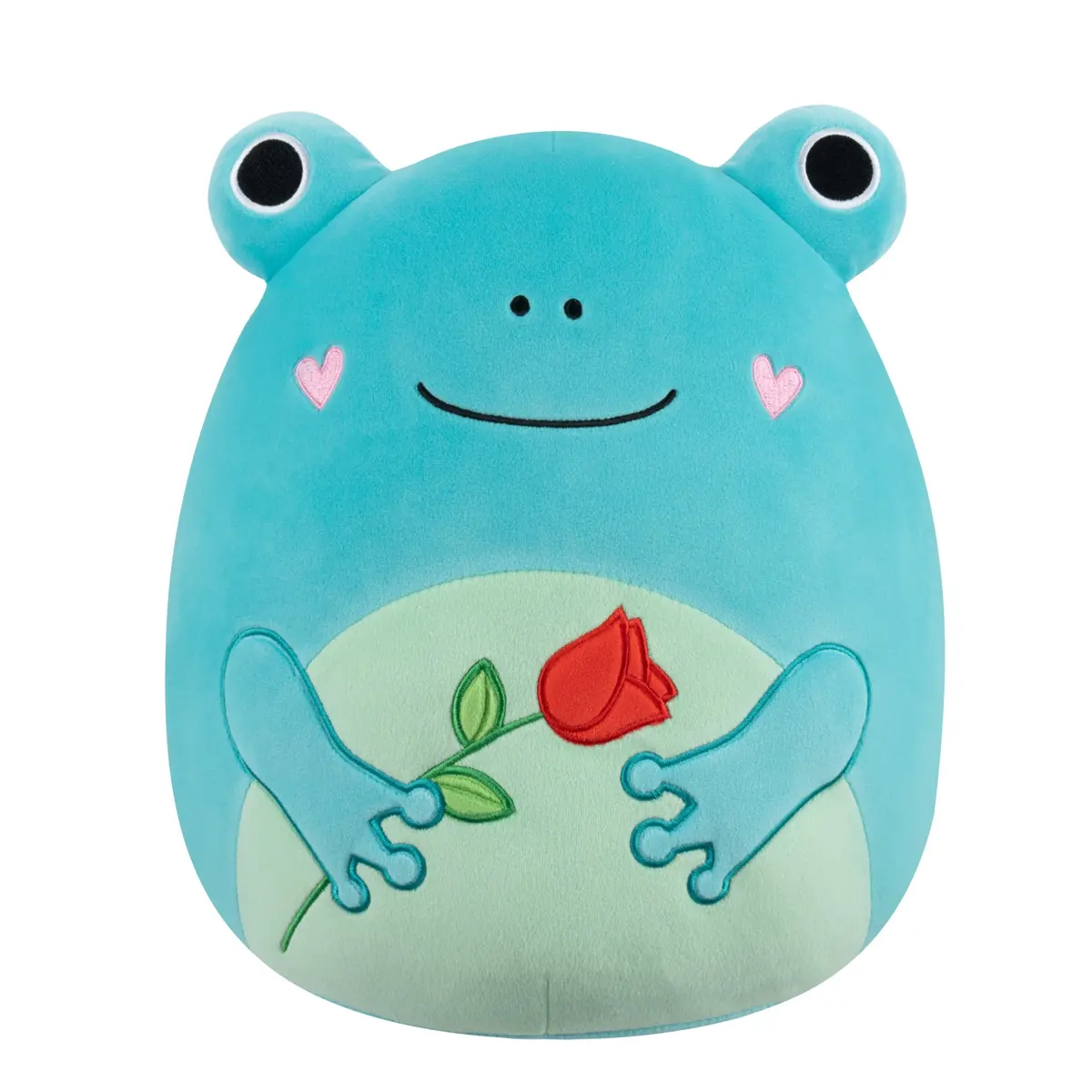 12-Inch Ludwig The Teal Frog Holding Rose 1