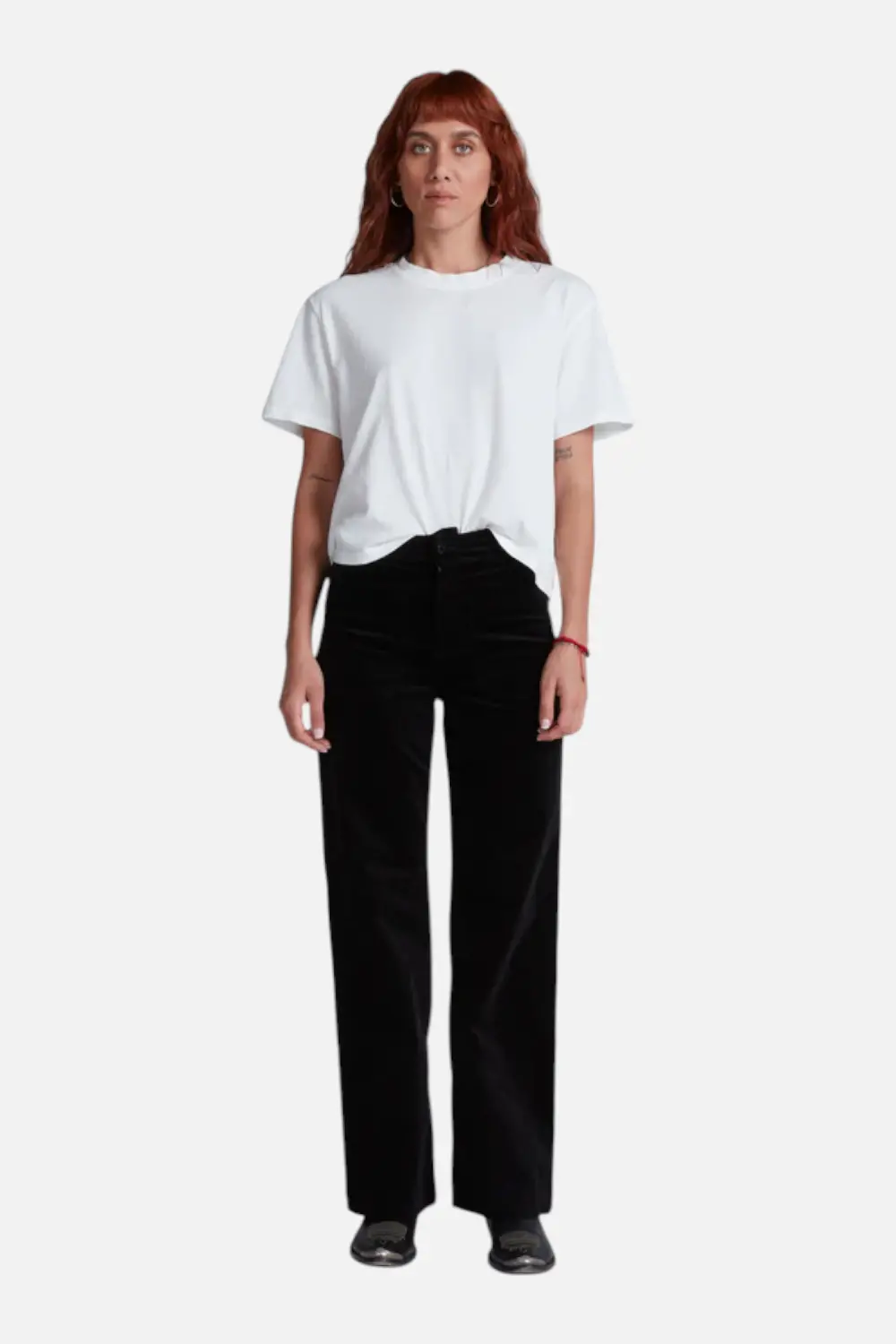 Askkny Women's Sailor Velvet Jean In Black 1