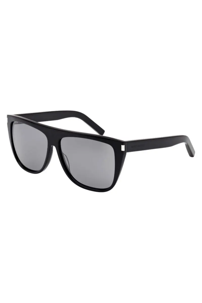Saint Laurent Black Sunglasses With Gray Mirrored Lenses 1