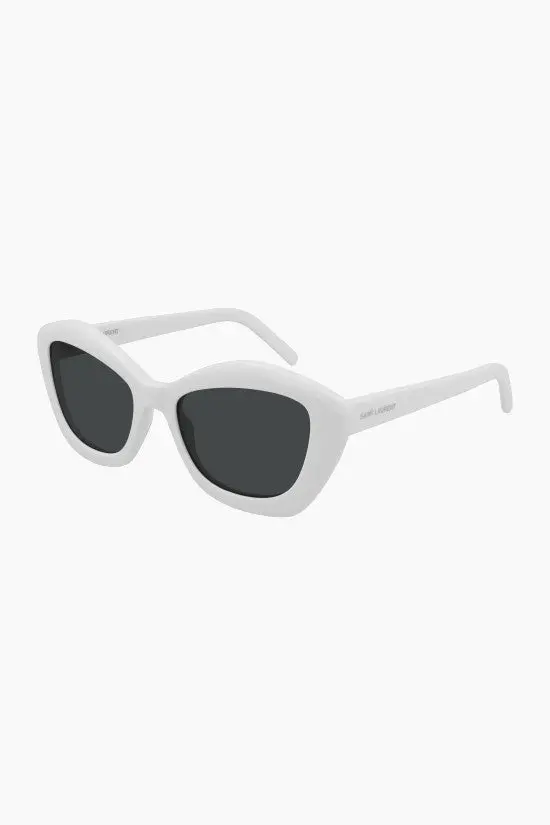 Saint Laurent New Wave Cat-Eye White Sunglasses 1