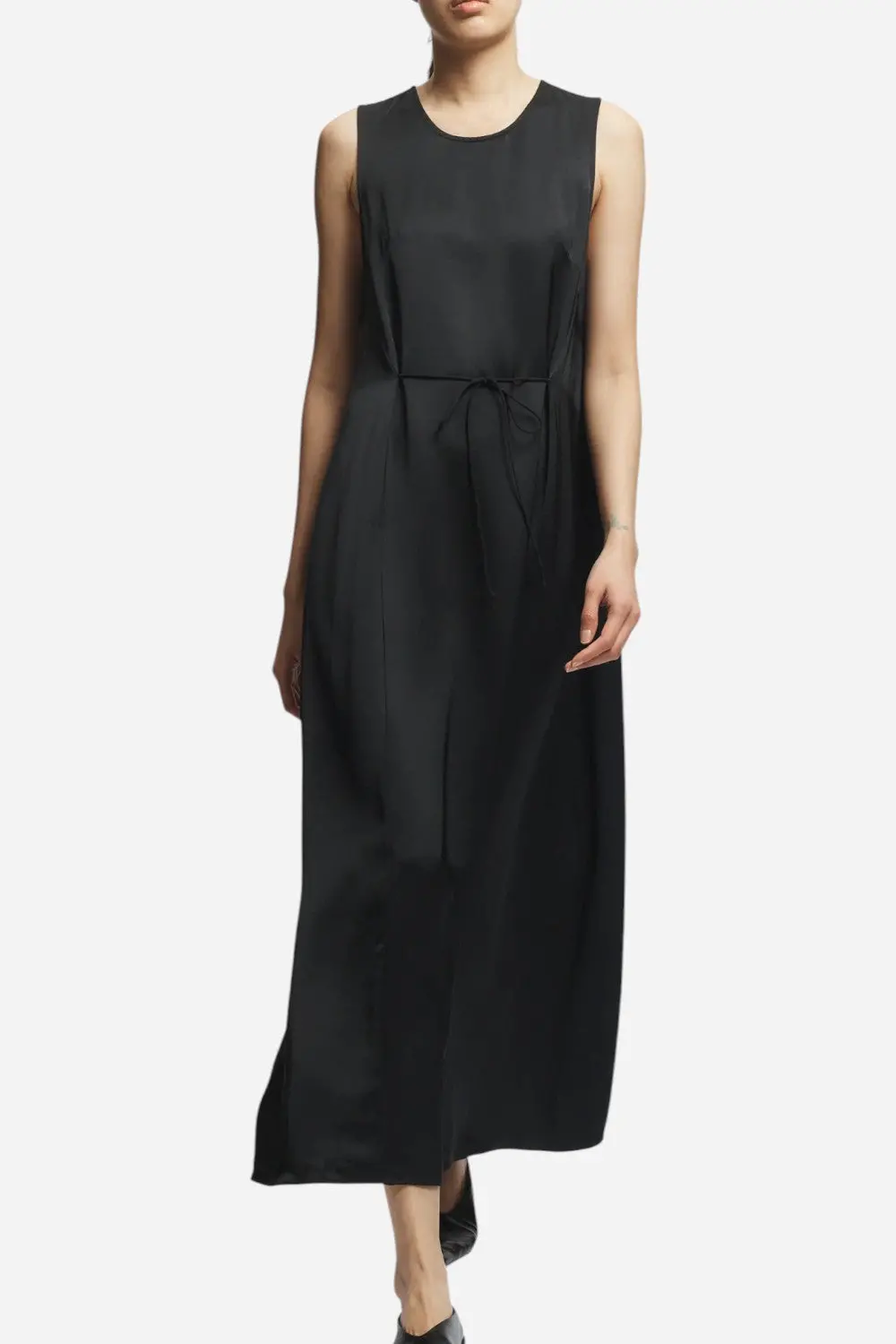 Saint Art Grant Charmeuse Maxi Dress, Black 1