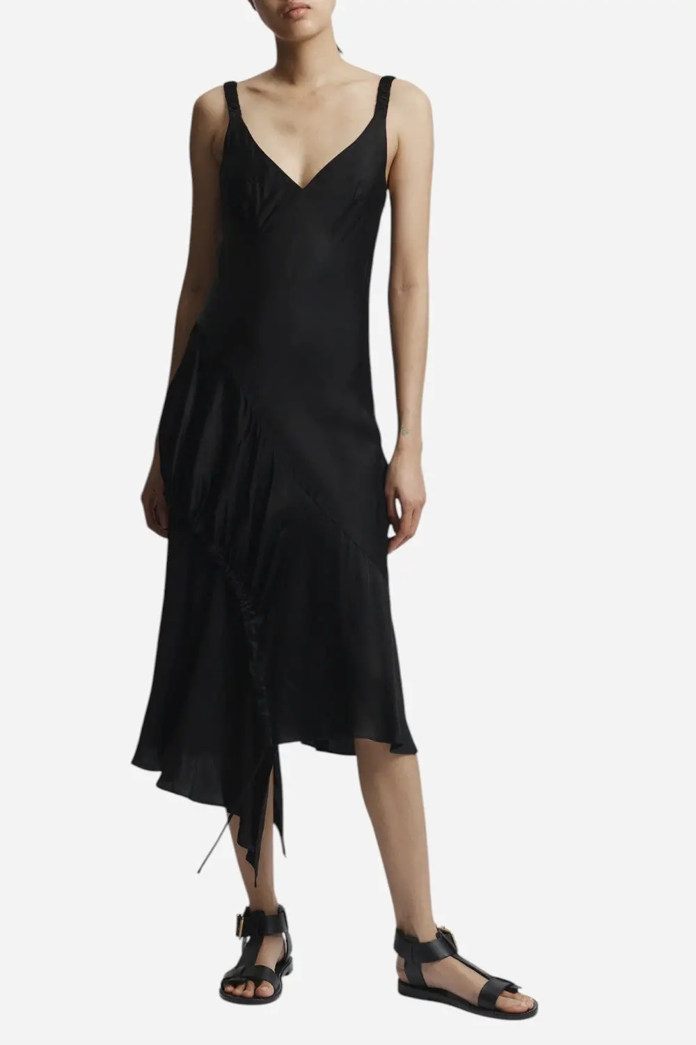 Saint Art Kaia Asymmetric Midi Dress Black 1