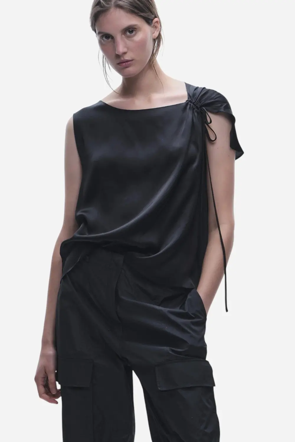 Saint Art Lola Tie Blouse Black 1