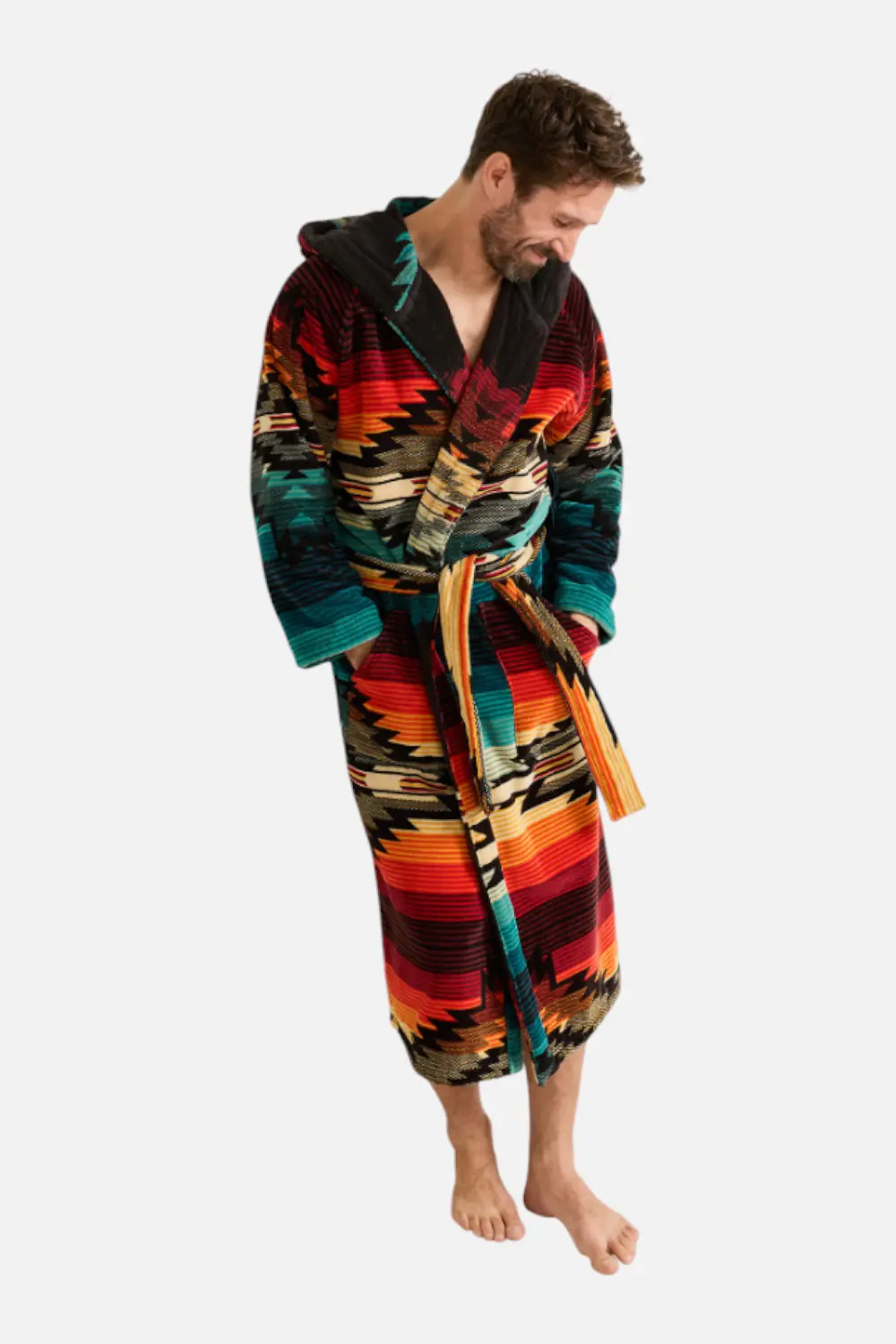 Pendleton Woolen Mills Saltillo Sunset Cotton Terry Velour Bathrobe 1