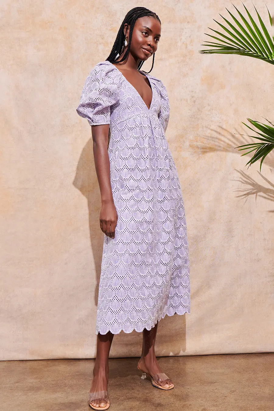 Saylor Wilhelmina Shell Eyelet Midi Dress 1
