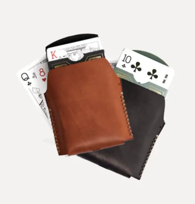 Misc. Goods Inc. Playing Cards And Leather Pouch Set In Black/Gold Foil 1