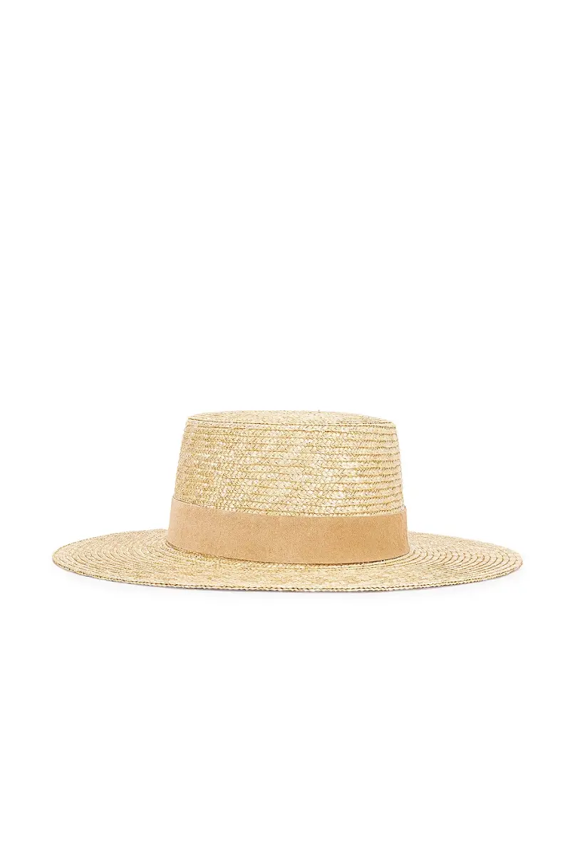 Lack Of Color The Spencer Boater Straw Hat In Natural/Camel 1