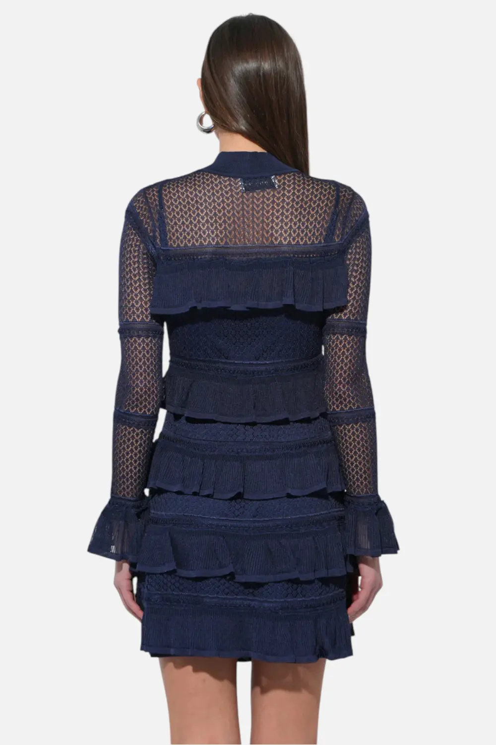 Adelyn Rae Sera Ruffled Tiered Mini Dress In Navy 3