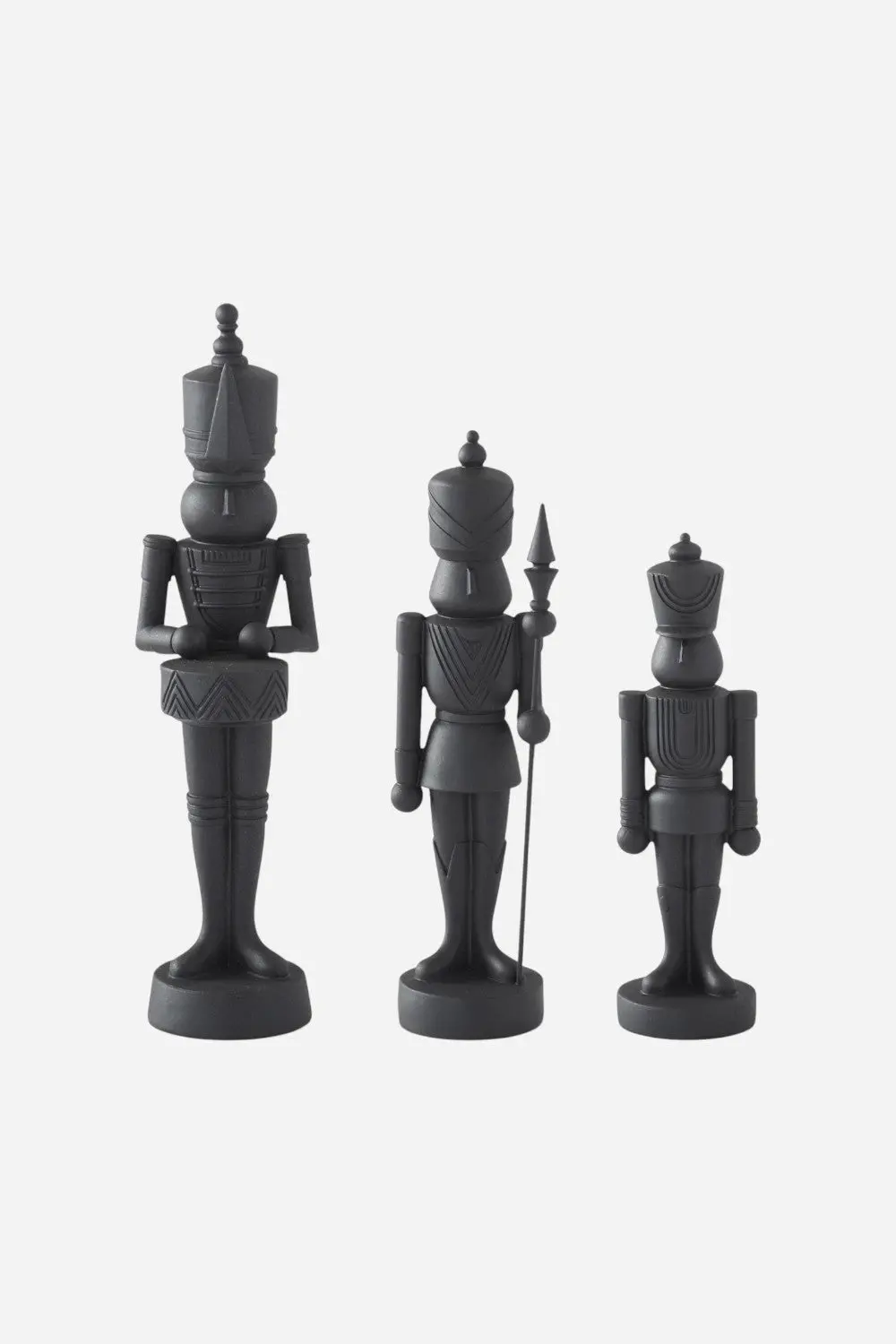 Set Of 3 Matte Black Soldiers 1