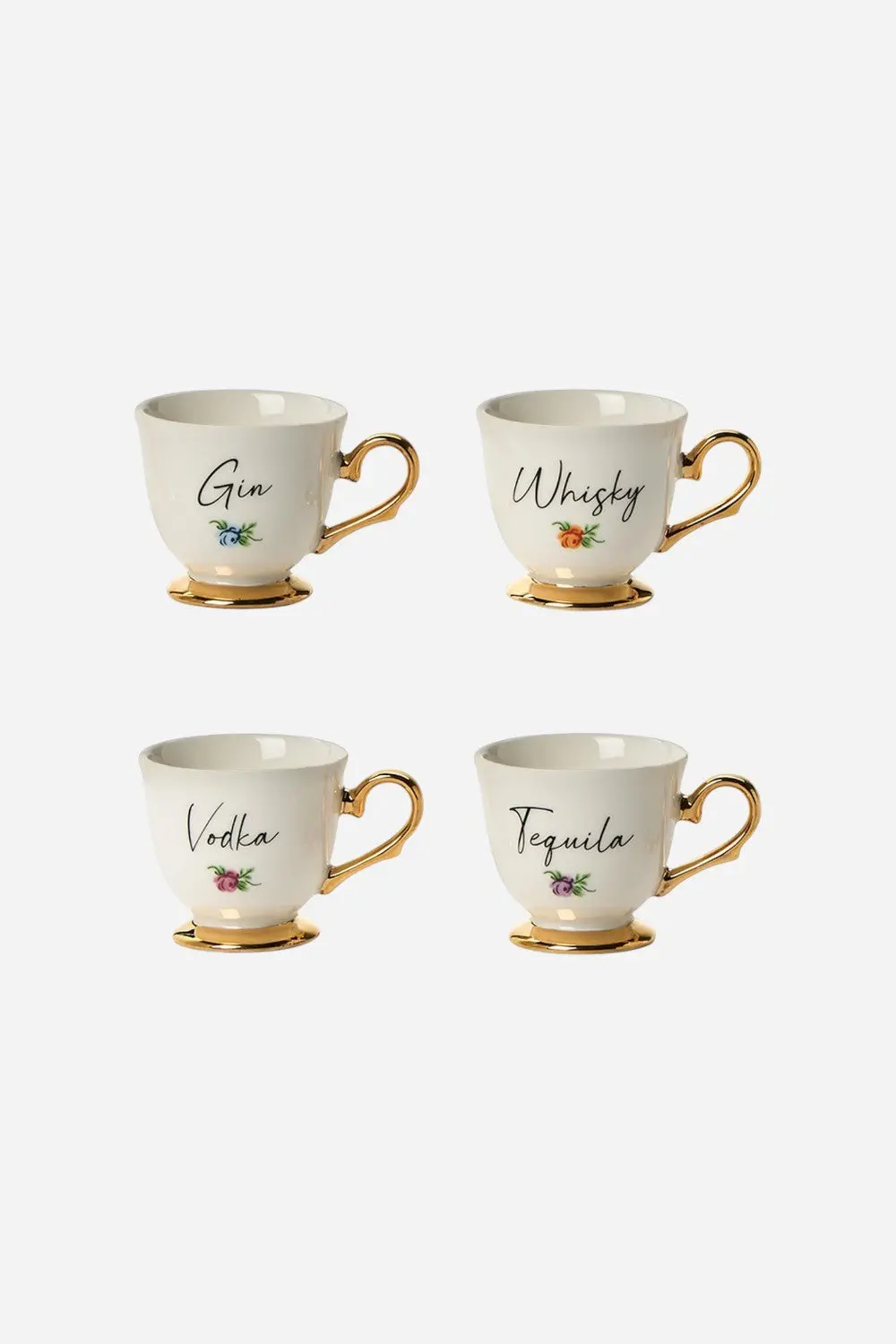 Set Of 4 Teacup Shot Glasses In Gift Box 1