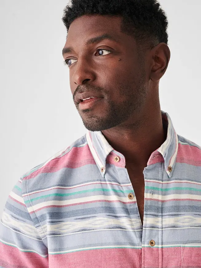 Faherty Short-Sleeve Coast Shirt In Western Wave Ikat 2