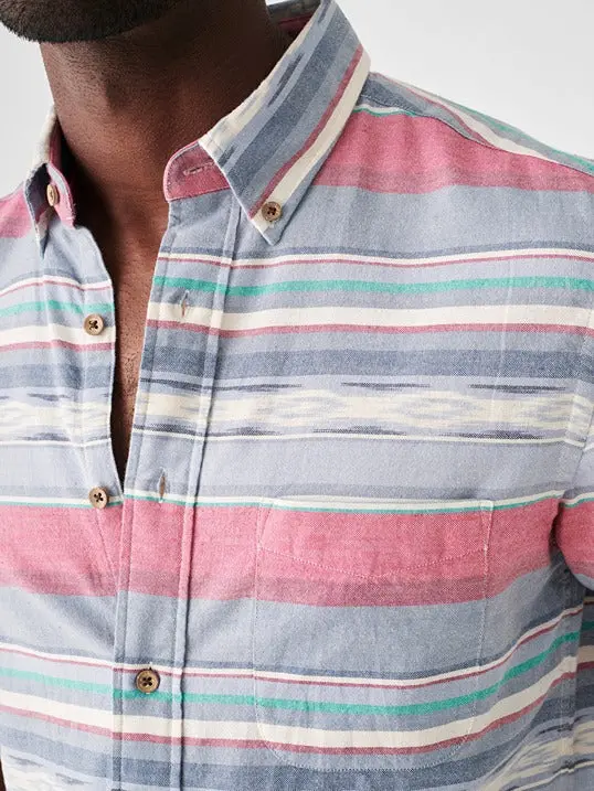 Faherty Short-Sleeve Coast Shirt In Western Wave Ikat 4