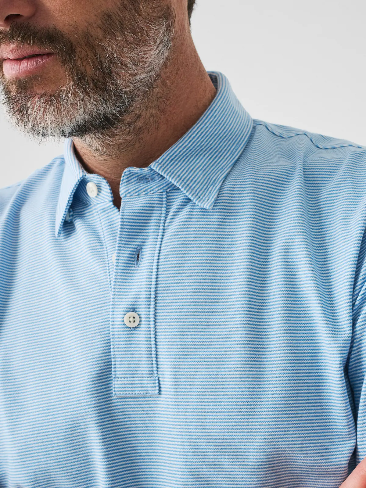 Faherty Short-Sleeve Movement™ Pique Polo In Clean Lake Feeder 2