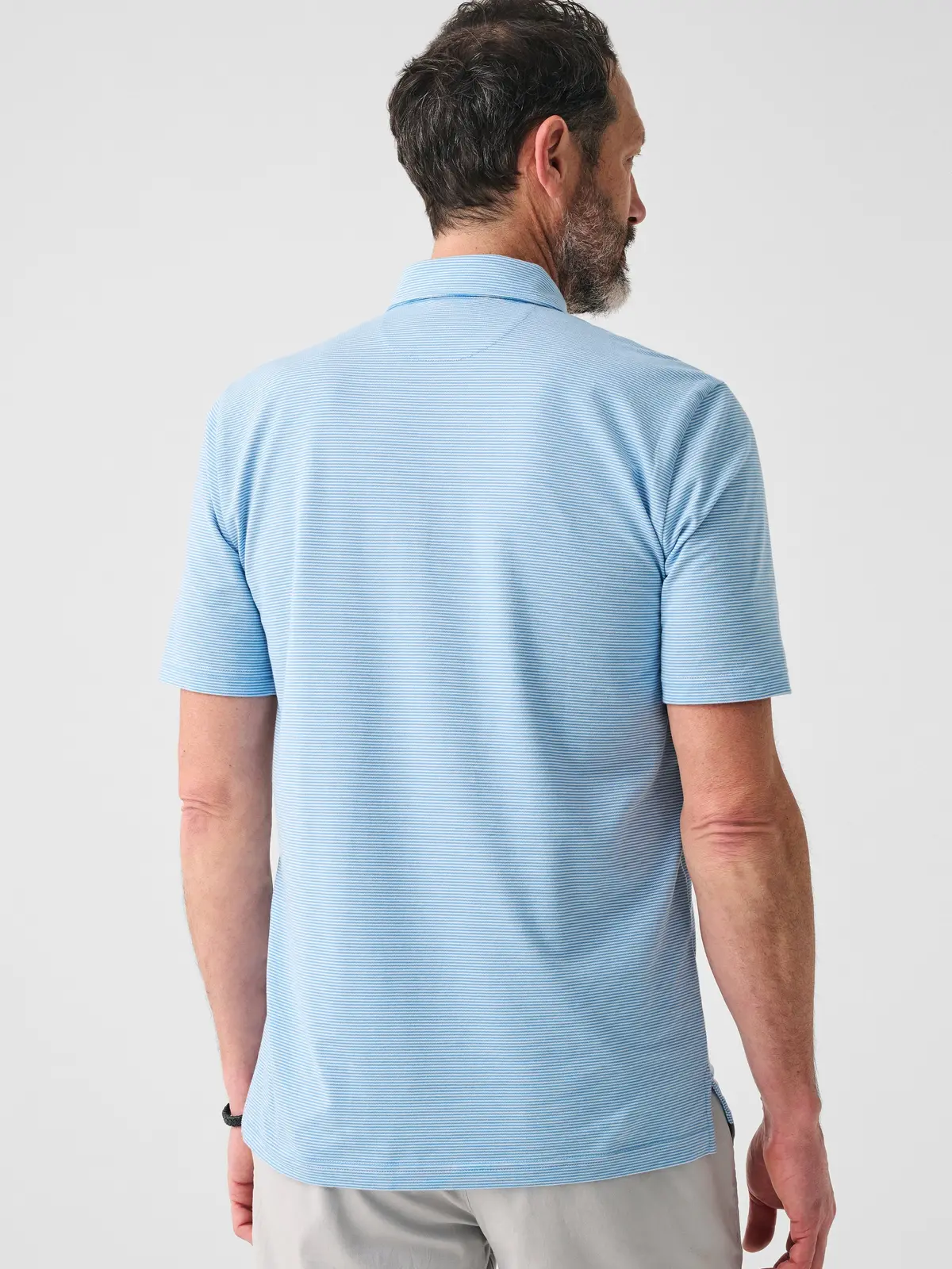 Faherty Short-Sleeve Movement™ Pique Polo In Clean Lake Feeder 4