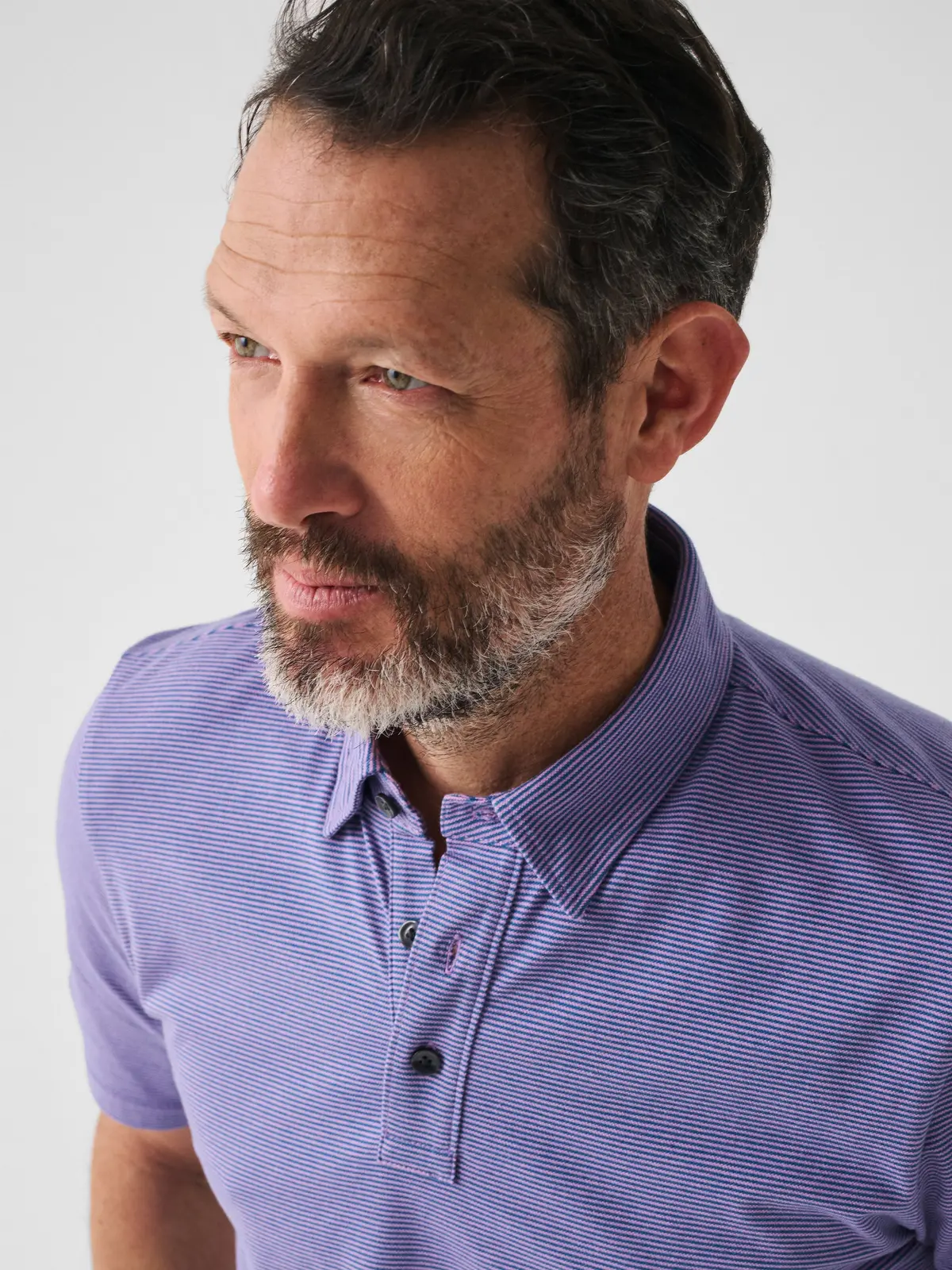 Faherty Short-Sleeve Movement™ Pique Polo In Island Violet Feeder 2