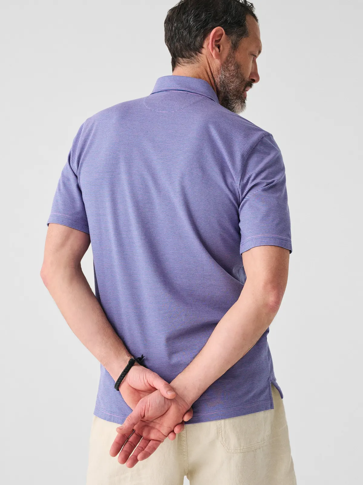 Faherty Short-Sleeve Movement™ Pique Polo In Island Violet Feeder 4