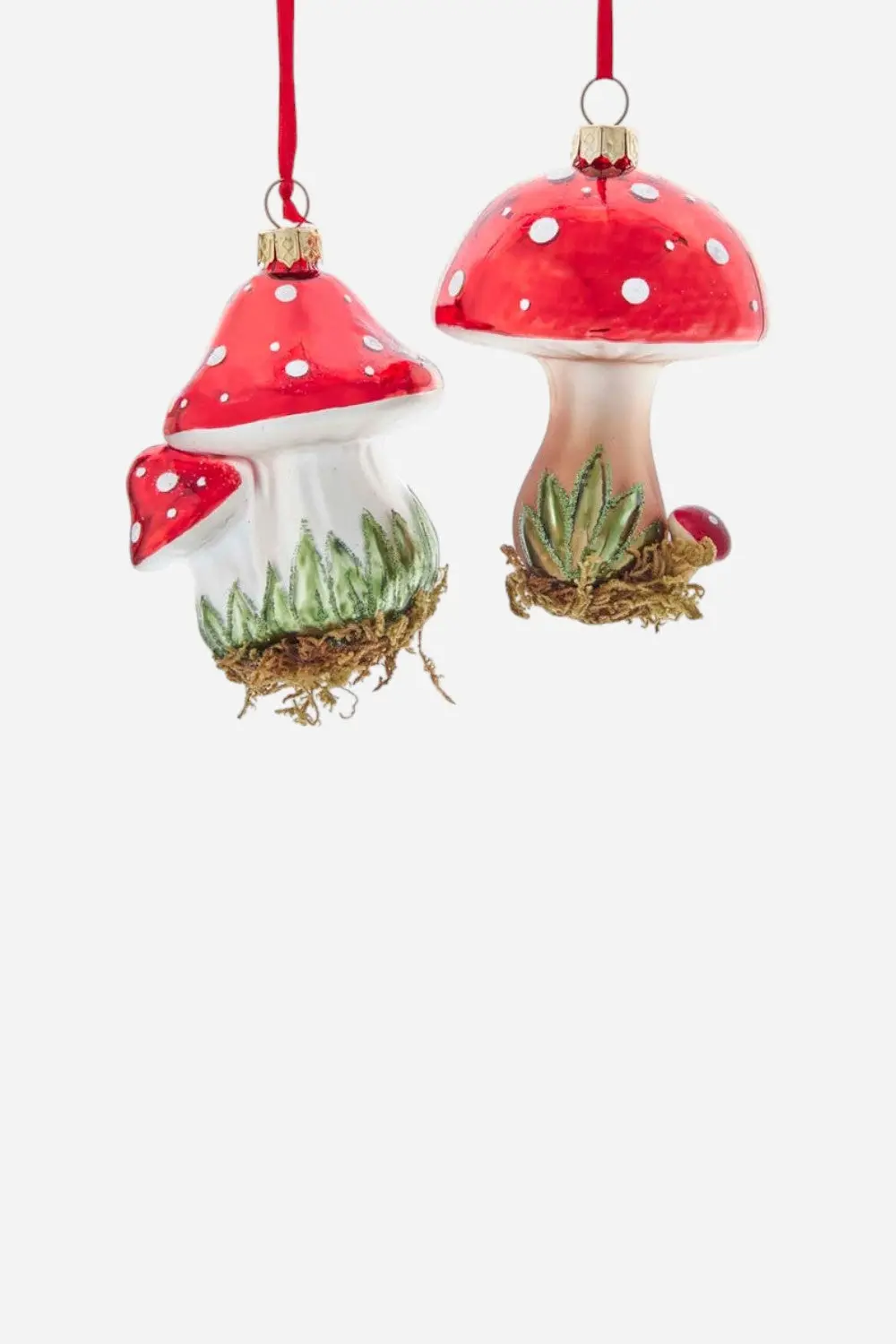 Short Glitter Mushroom Ornament 1