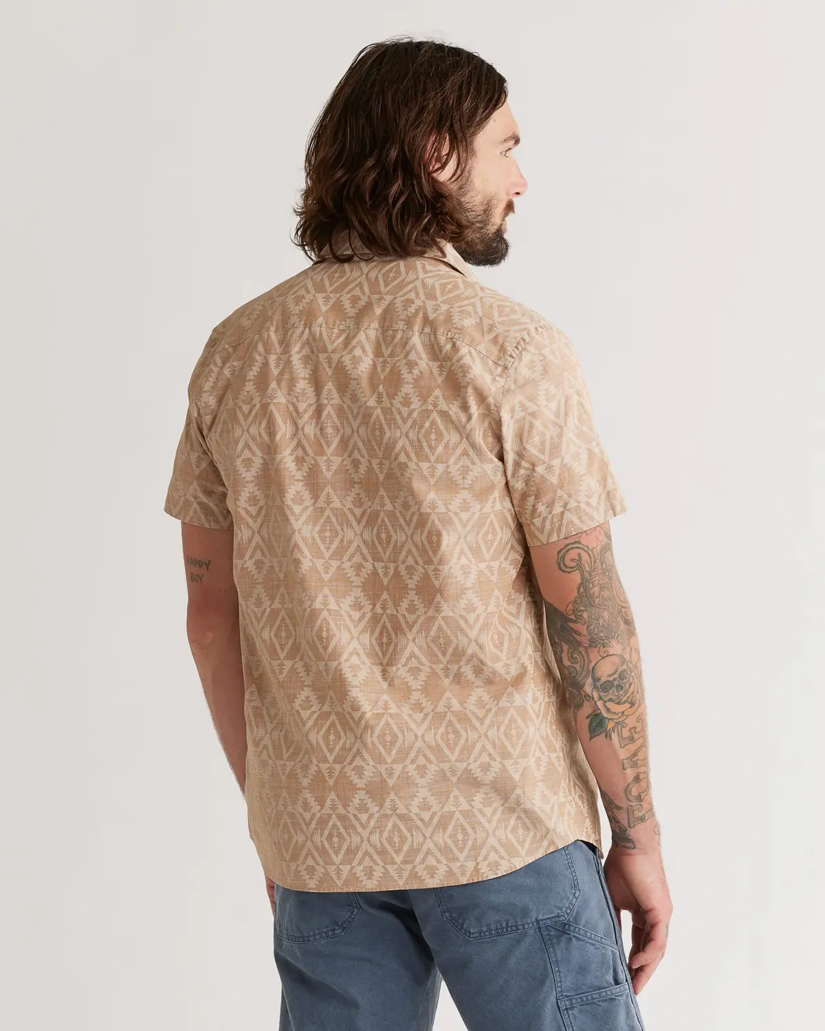 Pendleton Woolen Mills Short Sleeve Deacon Chambray Raptor Peak Shirt In Bronze 3