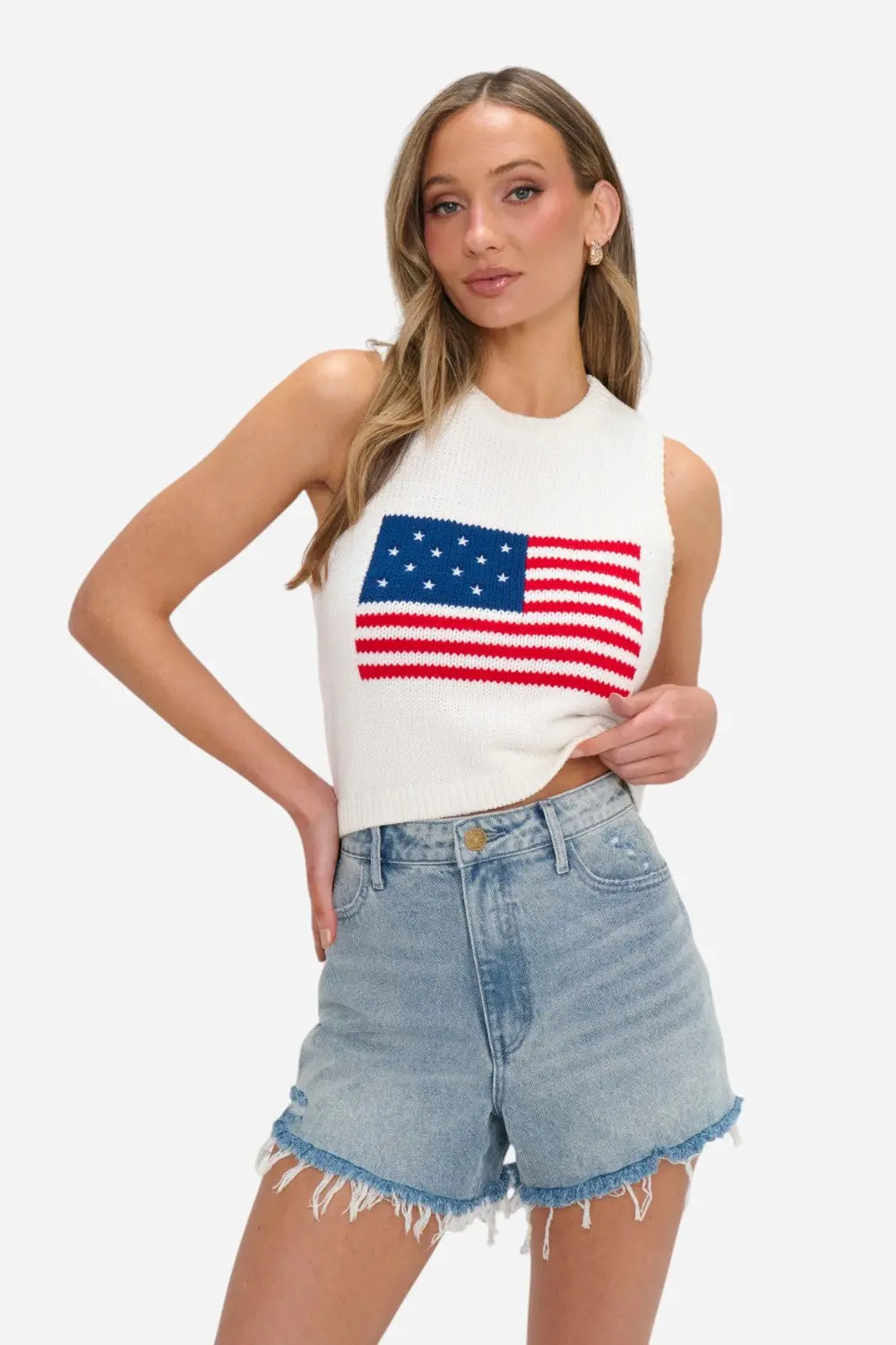 Show Me Your Mumu Milo Tank In Flag Knit 1