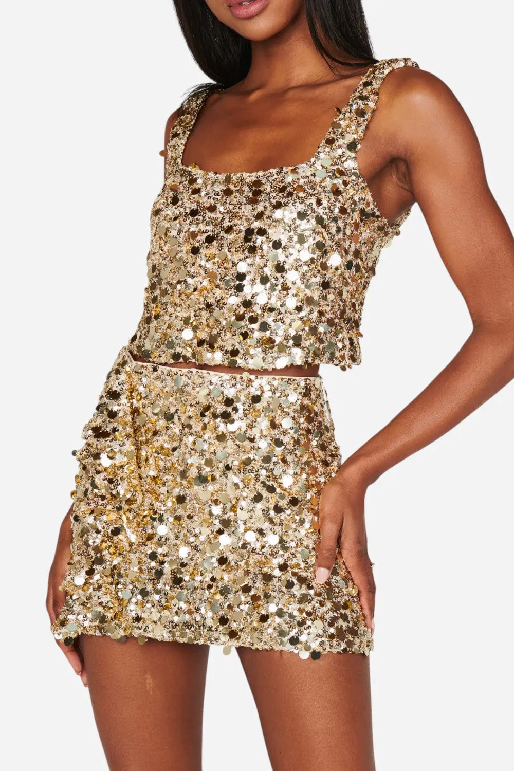 Show Me Your Mumu Mixer Top In Gold Metallic 1