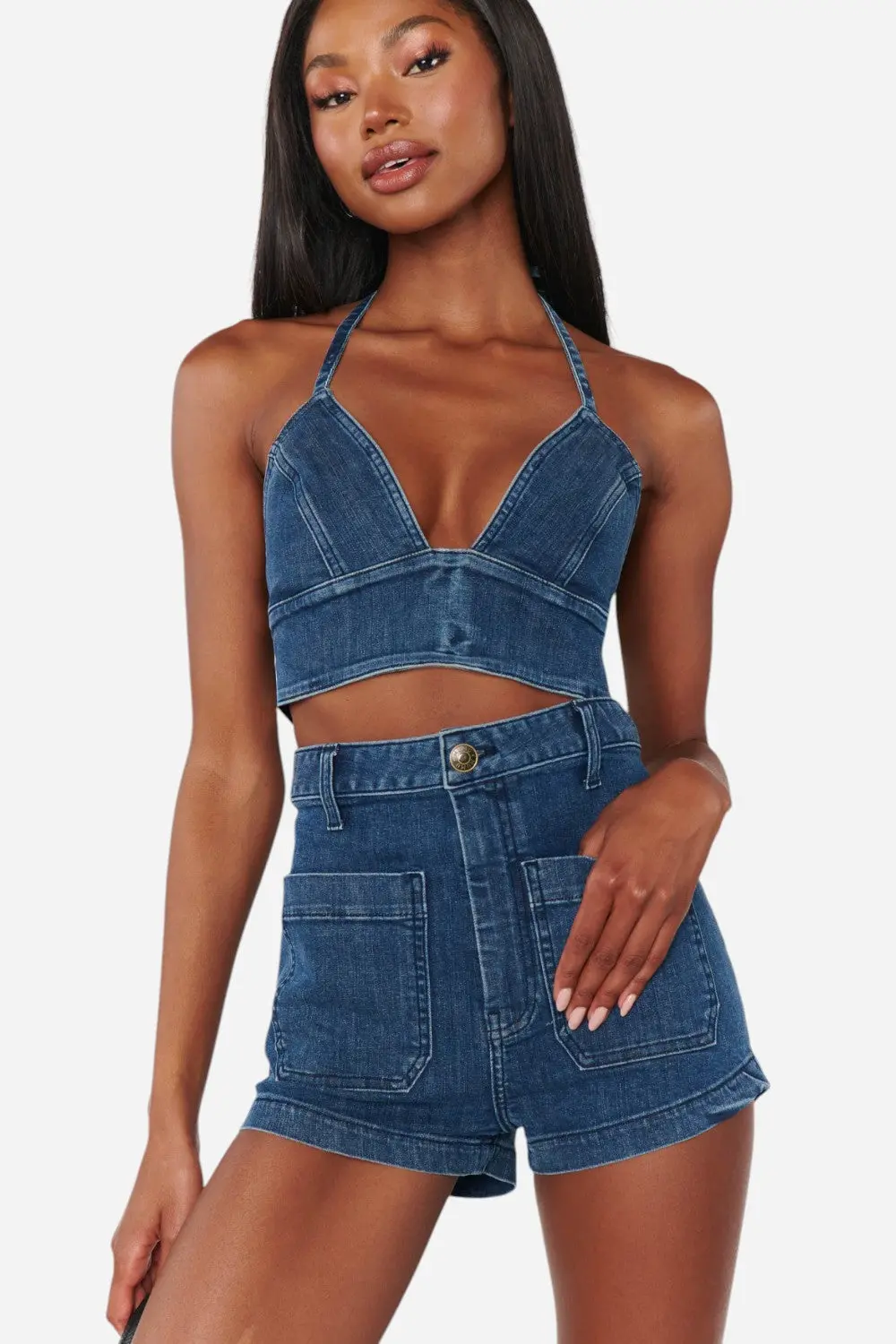 Show Me Your Mumu Palm Springs Top In Moonlit Blue 2