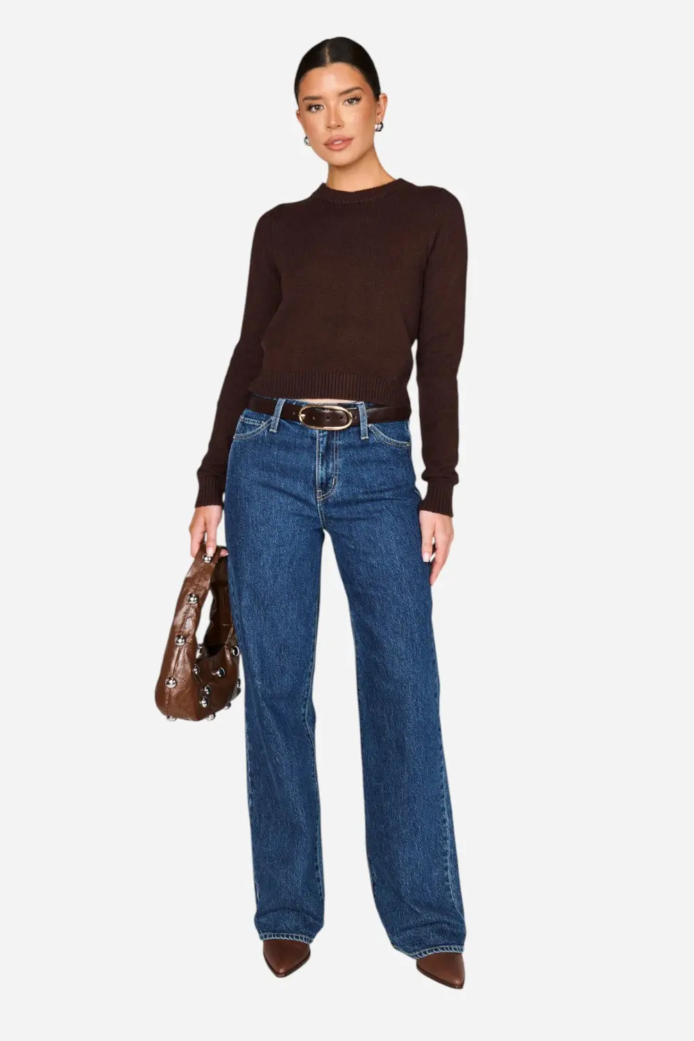 Show Me Your Mumu Tuck In Sweater In Mocha Knit 3