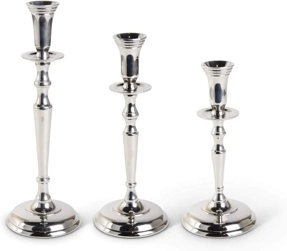 Silver Candlesticks, Set Of 3 1