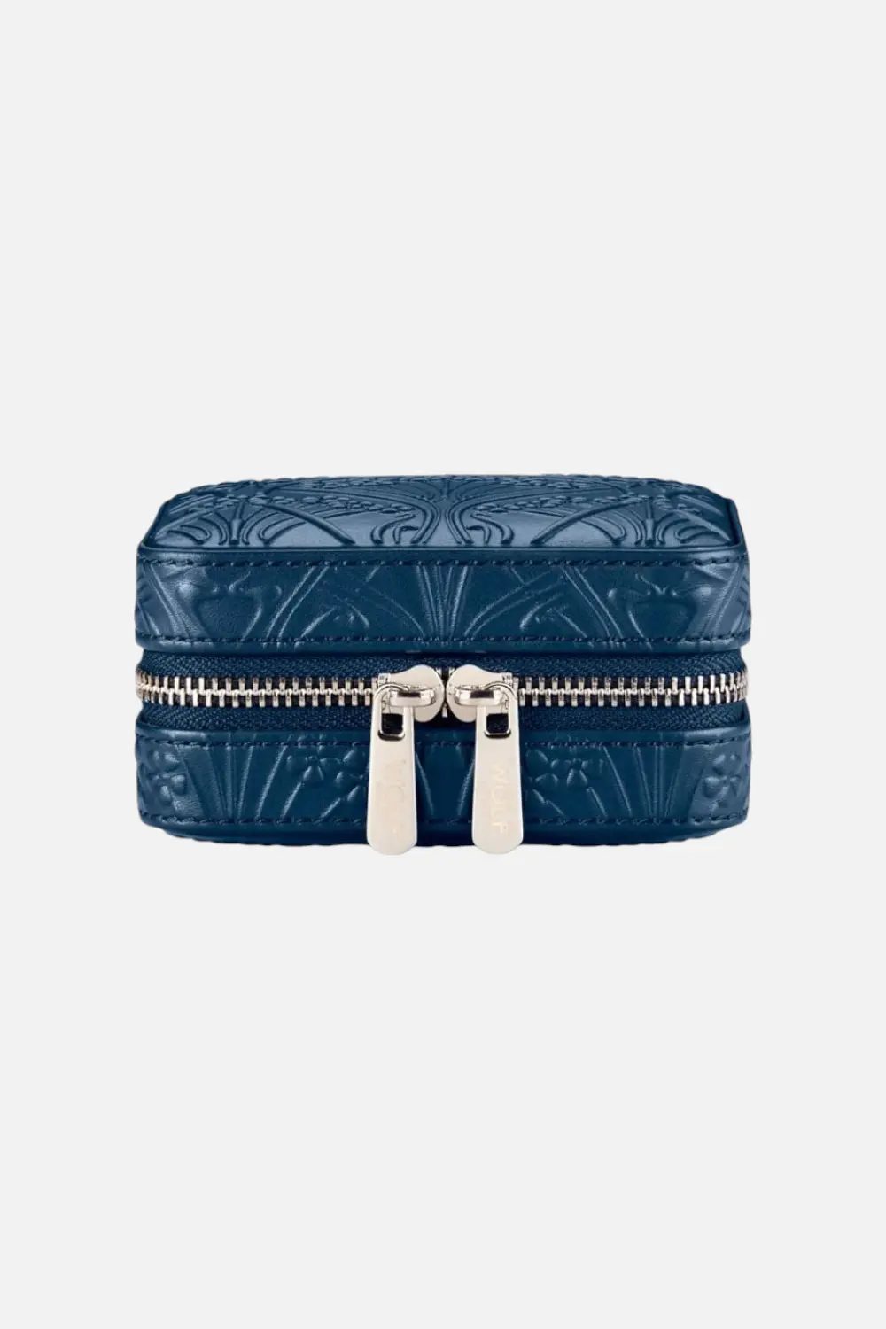 Wolf X Liberty All Over Ianthe Small Travel Jewelry Zip Case In Navy 1
