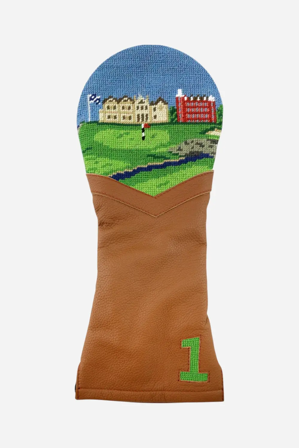 Smathers & Branson St Andrews Scene Driver Headcover (Chestnut Leather) 1