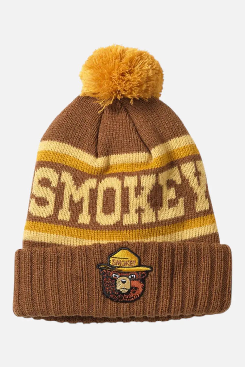 Smokey The Bear Pillow Line Pom Beanie In Brown 1