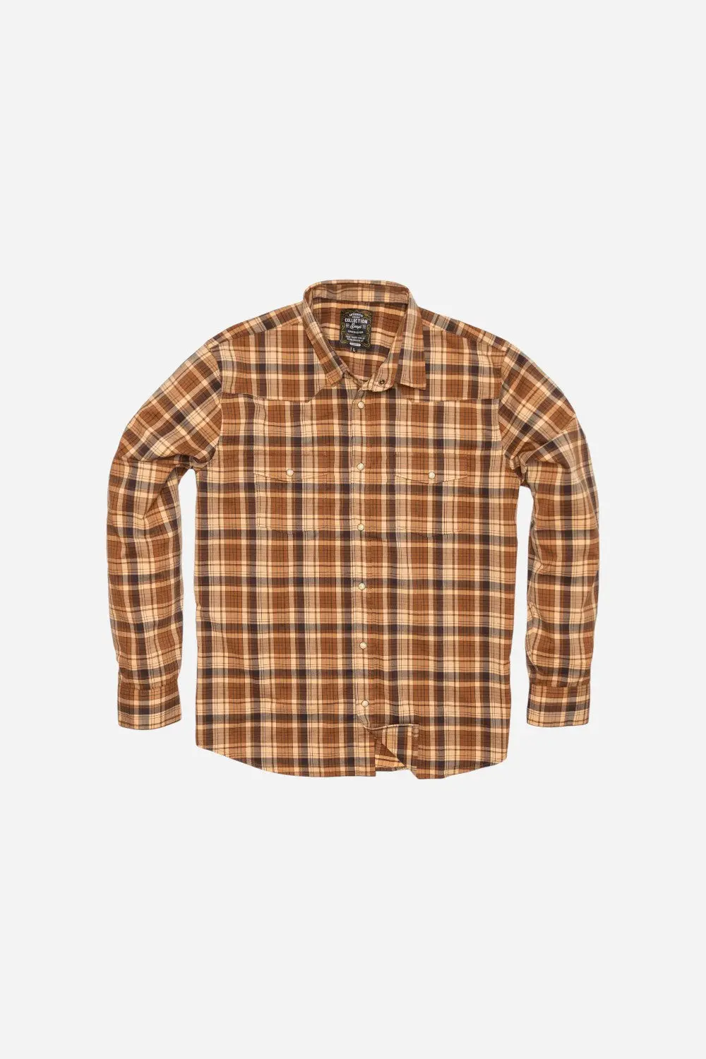 Snaps Clothing Inc. Heritage Ez Care Latte Plaid Pearl Snap Long Sleeve Shirt 1