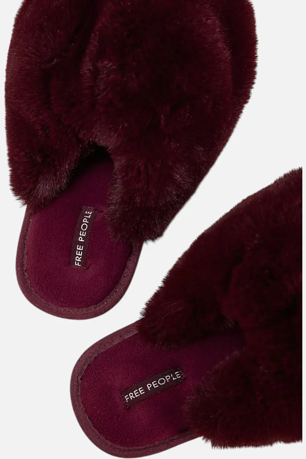 Free People Snowball Slipper Cabernet Faux Fur 1