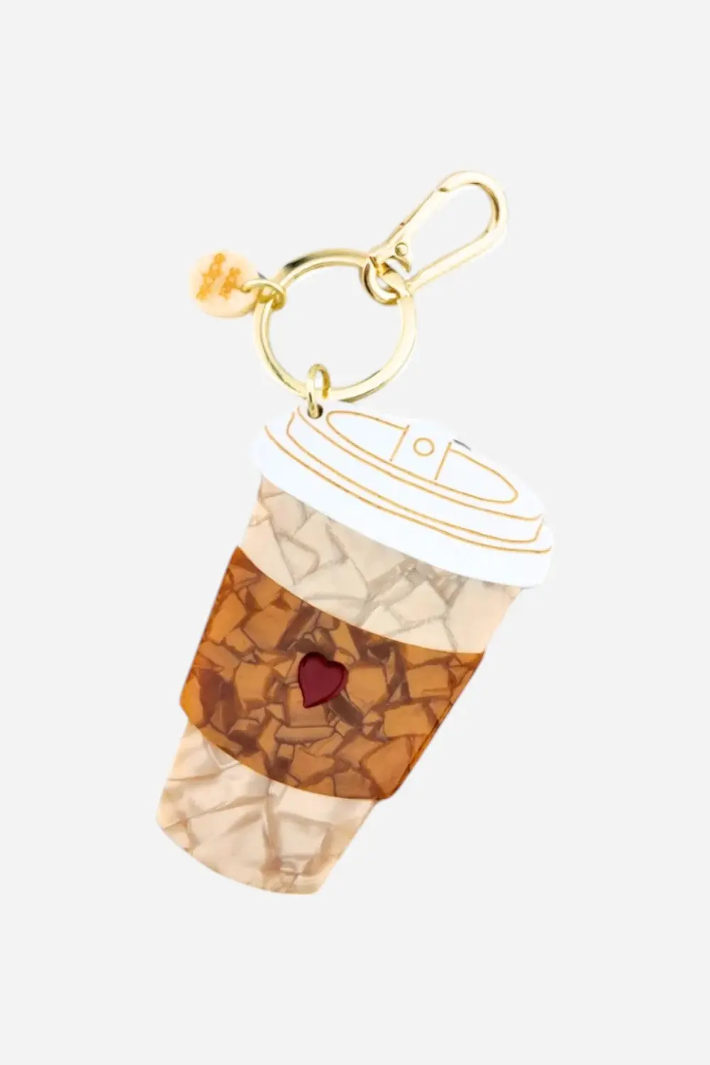 Solar Eclipse Hand-Painted Coffee Cup Bag Charm + Keychain | Eco-Friendly 1