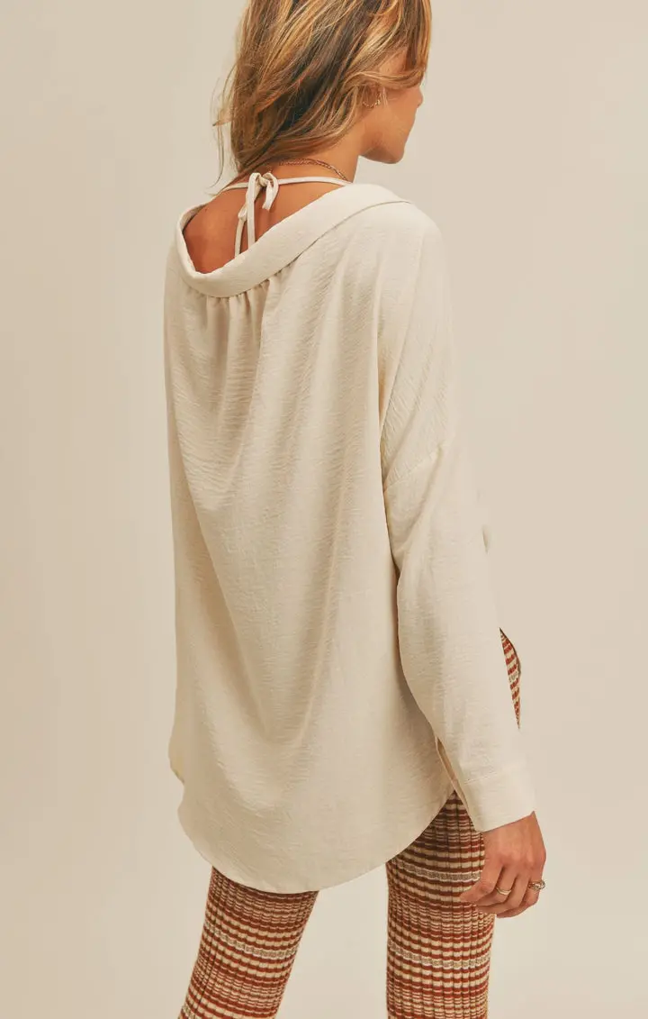 Sage The Label Some Say Slouchy Back Shirt In Cream 2