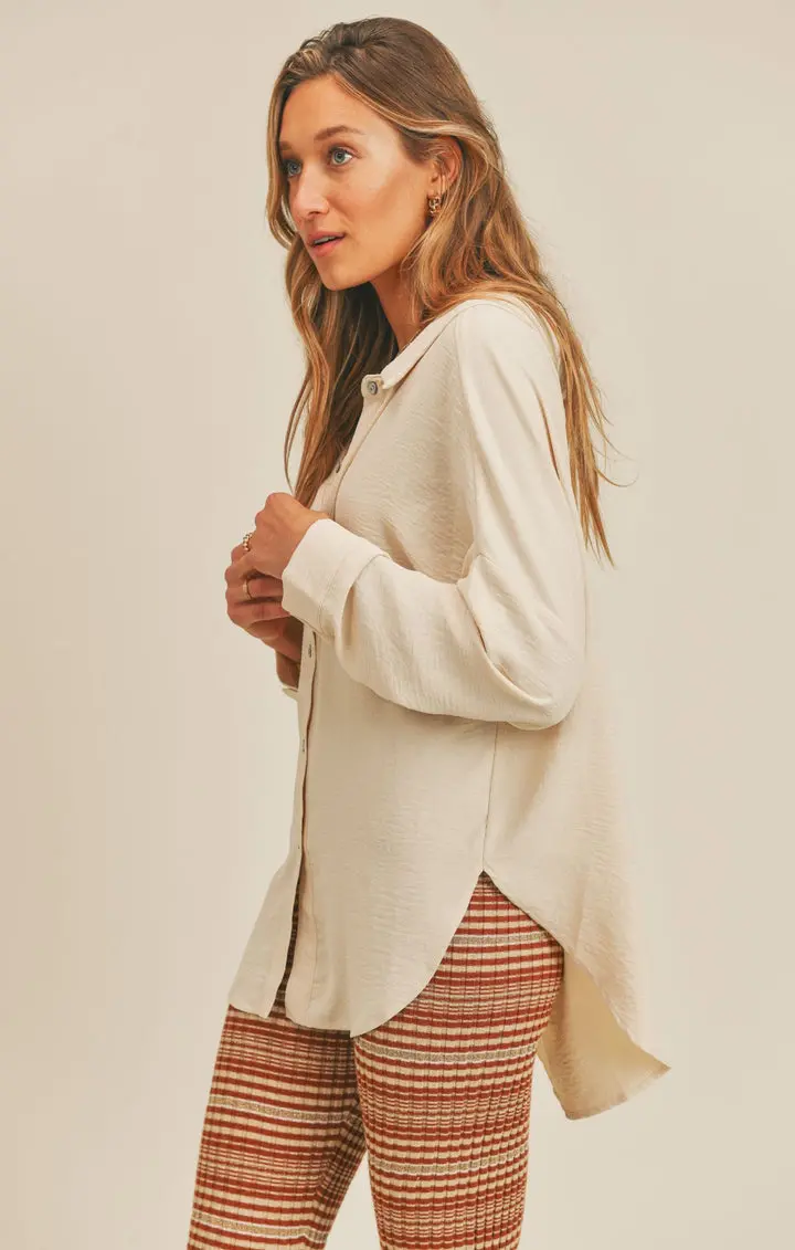 Sage The Label Some Say Slouchy Back Shirt In Cream 4